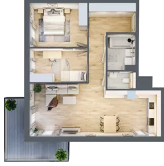 3 pokoje, mieszkanie 73,37 m², piętro 3, oferta nr 2.A.3.16, ATAL Apollina II, Kowale, ul. Apollina
