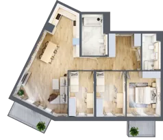 4 pokoje, mieszkanie 92,31 m², piętro 3, oferta nr 2.A.3.18, ATAL Apollina II, Kowale, ul. Apollina