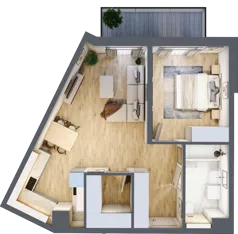 2 pokoje, mieszkanie 53,64 m², piętro 3, oferta nr 2.A.3.19, ATAL Apollina II, Kowale, ul. Apollina