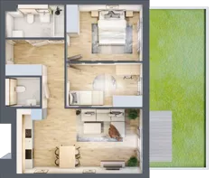 3 pokoje, mieszkanie 62,43 m², parter, oferta nr 3.0.8, ATAL Apollina II, Kowale, ul. Apollina