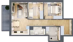 3 pokoje, mieszkanie 59,98 m², piętro 1, oferta nr 3.1.15, ATAL Apollina II, Kowale, ul. Apollina