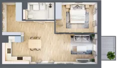 2 pokoje, mieszkanie 53,32 m², piętro 2, oferta nr 3.2.35, ATAL Apollina II, Kowale, ul. Apollina