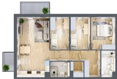 4 pokoje, mieszkanie 86,48 m², piętro 2, oferta nr 3.2.36, ATAL Apollina II, Kowale, ul. Apollina
