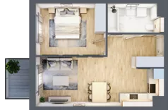 2 pokoje, mieszkanie 42,74 m², piętro 4, oferta nr 3.4.62, ATAL Apollina II, Kowale, ul. Apollina