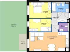3 pokoje, mieszkanie 64,24 m², parter, oferta nr 4.0.8, ATAL Apollina II, Kowale, ul. Apollina