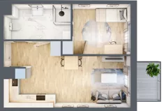 2 pokoje, mieszkanie 43,45 m², piętro 1, oferta nr 4.1.13, ATAL Apollina II, Kowale, ul. Apollina