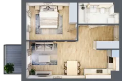 2 pokoje, mieszkanie 43,42 m², piętro 1, oferta nr 4.1.16, ATAL Apollina II, Kowale, ul. Apollina