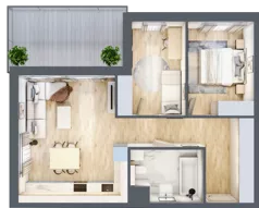 3 pokoje, mieszkanie 59,40 m², piętro 2, oferta nr 4.2.24, ATAL Apollina II, Kowale, ul. Apollina