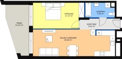 2 pokoje, mieszkanie 57,97 m², piętro 1, oferta nr 1-1-17, ATAL Aura II, Łódź, Bałuty, ul. Telefoniczna 15/17