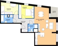 3 pokoje, mieszkanie 78,22 m², piętro 2, oferta nr 1-2-31, ATAL Aura II, Łódź, Bałuty, ul. Telefoniczna 15/17
