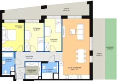 4 pokoje, mieszkanie 96,59 m², parter, oferta nr 2-0-04, ATAL Aura II, Łódź, Bałuty, ul. Telefoniczna 15/17