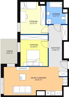 3 pokoje, mieszkanie 68,50 m², piętro 4, oferta nr 2-4-63, ATAL Aura II, Łódź, Bałuty, ul. Telefoniczna 15/17