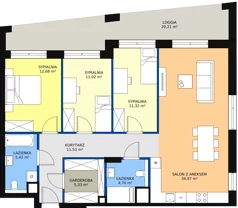 4 pokoje, mieszkanie 96,99 m², piętro 1, oferta nr 3-1-15, ATAL Aura II, Łódź, Bałuty, ul. Telefoniczna 15/17