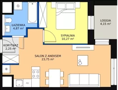 2 pokoje, mieszkanie 41,17 m², piętro 3, oferta nr 3-3-39, ATAL Aura II, Łódź, Bałuty, ul. Telefoniczna 15/17