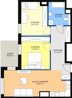 3 pokoje, mieszkanie 66,32 m², piętro 3, oferta nr 3-3-42, ATAL Aura II, Łódź, Bałuty, ul. Telefoniczna 15/17