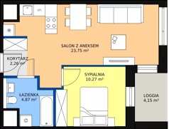 2 pokoje, mieszkanie 41,06 m², piętro 5, oferta nr 3-5-62, ATAL Aura II, Łódź, Bałuty, ul. Telefoniczna 15/17