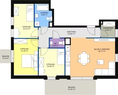 4 pokoje, apartament 80,38 m², piętro 3, oferta nr A2_4, ATAL Zawiślańska Wille Miejskie, Gdańsk, Stogi, ul. Zawiślańska
