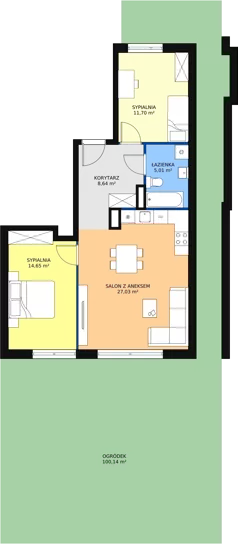 3 pokoje, apartament 67,23 m², parter, oferta nr B3_1, ATAL Zawiślańska Wille Miejskie, Gdańsk, Stogi, ul. Zawiślańska