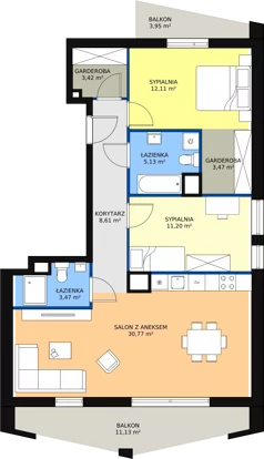 3 pokoje, apartament 78,18 m², piętro 3, oferta nr B7_4, ATAL Zawiślańska Wille Miejskie, Gdańsk, Stogi, ul. Zawiślańska