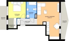 2 pokoje, mieszkanie 55,53 m², piętro 1, oferta nr D2_2, ATAL Zawiślańska Wille Miejskie, Gdańsk, Stogi, ul. Zawiślańska