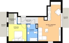 2 pokoje, apartament 55,53 m², piętro 1, oferta nr D3_2, ATAL Zawiślańska Wille Miejskie, Gdańsk, Stogi, ul. Zawiślańska