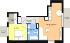 2 pokoje, apartament 51,75 m², piętro 3, oferta nr D3_4, ATAL Zawiślańska Wille Miejskie, Gdańsk, Stogi, ul. Zawiślańska