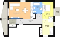 3 pokoje, apartament 66,14 m², piętro 3, oferta nr D4_4, ATAL Zawiślańska Wille Miejskie, Gdańsk, Stogi, ul. Zawiślańska