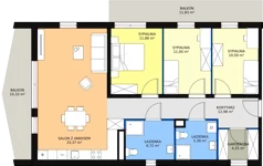 4 pokoje, mieszkanie 96,18 m², piętro 2, oferta nr E1_3, ATAL Zawiślańska Wille Miejskie, Gdańsk, Stogi, ul. Zawiślańska