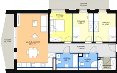 4 pokoje, apartament 87,80 m², piętro 3, oferta nr E1_4, ATAL Zawiślańska Wille Miejskie, Gdańsk, Stogi, ul. Zawiślańska