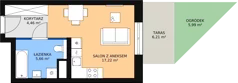 1 pokój, mieszkanie 28,34 m², piętro 1, oferta nr M2.1.94, Modern Helenów, Łódź, Bałuty, Helenów, ul. Smugowa 10/12
