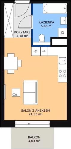 1 pokój, mieszkanie 31,32 m², parter, oferta nr M2.0.73, Modern Helenów, Łódź, Bałuty, Helenów, ul. Smugowa 10/12