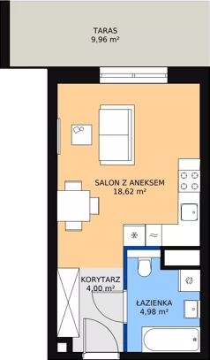 1 pokój, mieszkanie 27,47 m², parter, oferta nr M2.0.75, Modern Helenów, Łódź, Bałuty, Helenów, ul. Smugowa 10/12