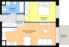 2 pokoje, mieszkanie 43,84 m², parter, oferta nr M2.0.80, Modern Helenów, Łódź, Bałuty, Helenów, ul. Smugowa 10/12