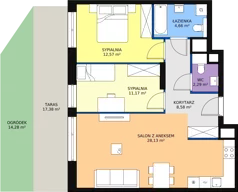 3 pokoje, mieszkanie 67,48 m², parter, oferta nr M3.0.162, Modern Helenów, Łódź, Bałuty, Helenów, ul. Smugowa 10/12