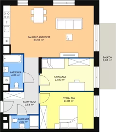 4 pokoje, mieszkanie 78,46 m², piętro 1, oferta nr M3.1.169, Modern Helenów, Łódź, Bałuty, Helenów, ul. Smugowa 10/12