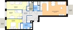 4 pokoje, mieszkanie 95,19 m², piętro 2, oferta nr M2.2.98, Modern Helenów, Łódź, Bałuty, Helenów, ul. Smugowa 10/12