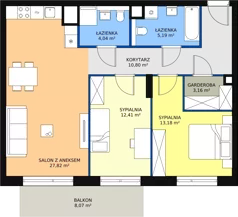 3 pokoje, mieszkanie 76,71 m², piętro 2, oferta nr M2.2.104, Modern Helenów, Łódź, Bałuty, Helenów, ul. Smugowa 10/12