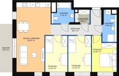 4 pokoje, mieszkanie 86,14 m², piętro 3, oferta nr M3.3.188, Modern Helenów, Łódź, Bałuty, Helenów, ul. Smugowa 10/12