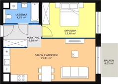 2 pokoje, mieszkanie 49,60 m², piętro 3, oferta nr M3.3.195, Modern Helenów, Łódź, Bałuty, Helenów, ul. Smugowa 10/12