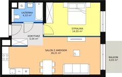 2 pokoje, mieszkanie 50,54 m², piętro 3, oferta nr M3.3.196, Modern Helenów, Łódź, Bałuty, Helenów, ul. Smugowa 10/12