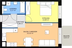 2 pokoje, mieszkanie 44,19 m², piętro 5, oferta nr M2.5.135, Modern Helenów, Łódź, Bałuty, Helenów, ul. Smugowa 10/12