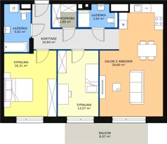 3 pokoje, mieszkanie 81,64 m², piętro 5, oferta nr M2.5.139, Modern Helenów, Łódź, Bałuty, Helenów, ul. Smugowa 10/12