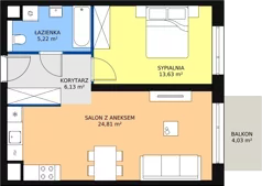 2 pokoje, mieszkanie 45,59 m², piętro 5, oferta nr M3.5.218, Modern Helenów, Łódź, Bałuty, Helenów, ul. Smugowa 10/12