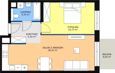 2 pokoje, mieszkanie 50,99 m², piętro 5, oferta nr M3.5.220, Modern Helenów, Łódź, Bałuty, Helenów, ul. Smugowa 10/12