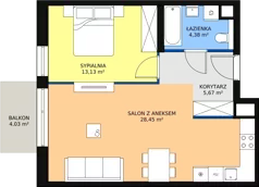 2 pokoje, mieszkanie 51,81 m², piętro 5, oferta nr M3.5.221, Modern Helenów, Łódź, Bałuty, Helenów, ul. Smugowa 10/12