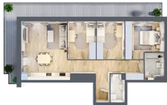 4 pokoje, mieszkanie 42,57 m², piętro 2, oferta nr B10-K1-2-6, ATAL Strachowicka II, Wrocław, Żerniki, Fabryczna, ul. Strachowicka