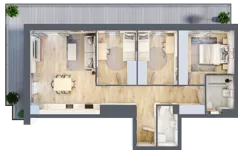 4 pokoje, mieszkanie 74,26 m², piętro 1, oferta nr B10-K1-1-6, ATAL Strachowicka II, Wrocław, Żerniki, Fabryczna, ul. Strachowicka