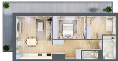 3 pokoje, mieszkanie 65,74 m², piętro 1, oferta nr B11-K1-1-3, ATAL Strachowicka II, Wrocław, Żerniki, Fabryczna, ul. Strachowicka