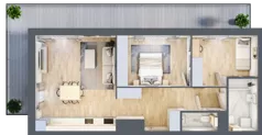 3 pokoje, mieszkanie 65,64 m², piętro 1, oferta nr B12-K1-1-3, ATAL Strachowicka II, Wrocław, Żerniki, Fabryczna, ul. Strachowicka