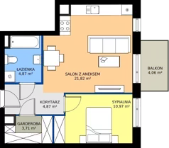 2 pokoje, mieszkanie 46,19 m², piętro 2, oferta nr B5-K1-2-6, ATAL Strachowicka II, Wrocław, Żerniki, Fabryczna, ul. Strachowicka